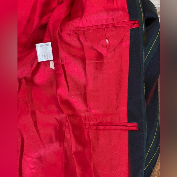 Shanghai Tang SIZE 2 (XS) Stripe Mandarin Blazer Jacket Navy - Picture 13 of 17